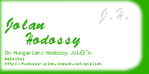 jolan hodossy business card